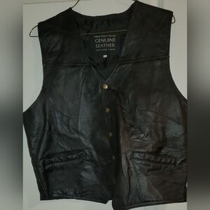 Giovanni Navarre Italian Stone Design Genuine Leather Vest Mens XXL